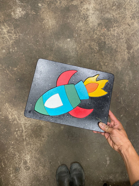 Rocket Ship Wooden Puzzle