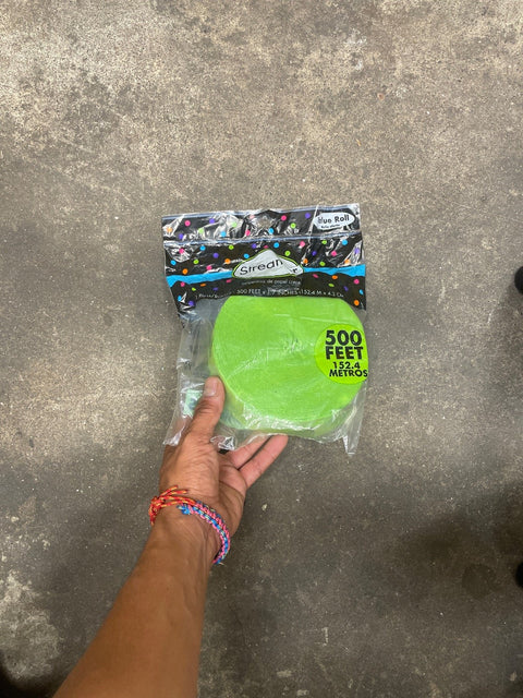 Roll of Green Paper Streamer