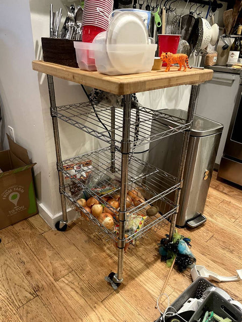 Rolling Kitchen Island Organizer, 34x24x24"