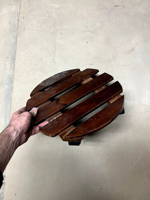 Rolling Wooden Plant Stand, 14"