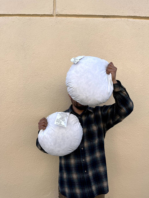 Round Feathers Pillows, 14" Wide