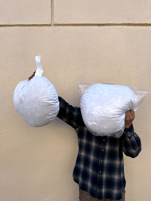 Round Feathers Pillows, 17" Wide