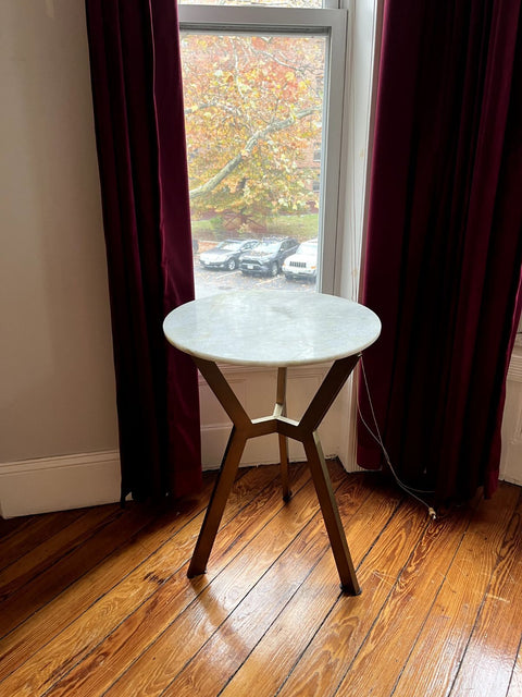 Round Marble Side Table, W20"