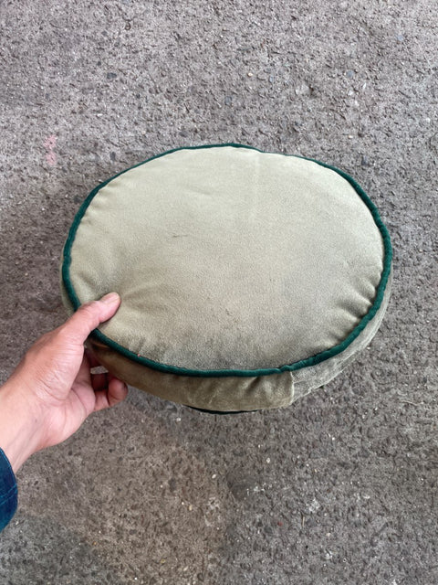 Round Olive-colored Floor Cushion