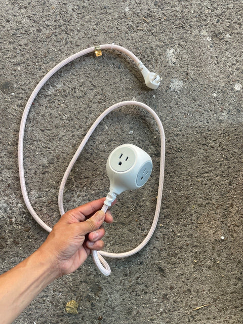 Round White Extension Cord