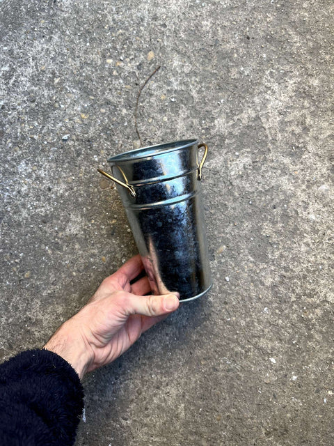 Rustic Metal Bucket Vase