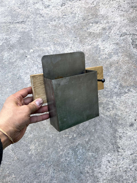 Rustic Metal Wall Box & Coat Hook