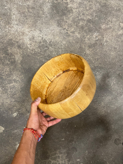 Rustic Wooden Salad Bowl