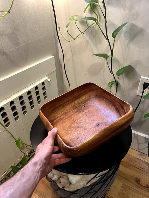 Rustic Wooden Serving Bowl