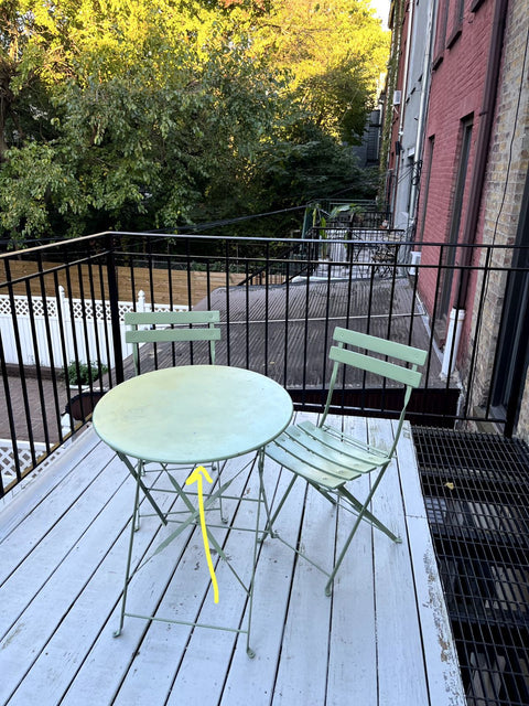 Sage Green Folding Bistro Table, 23" Wide