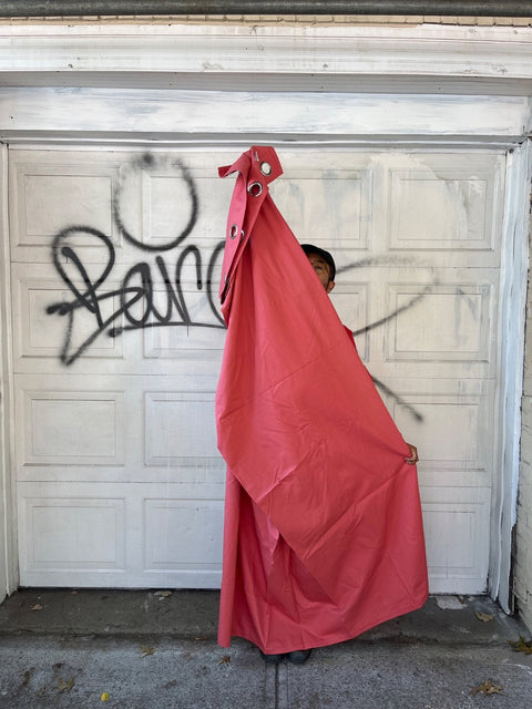 Salmon Colored Curtain Like New, 57x98"