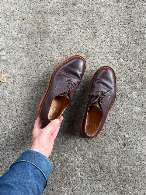 Sanders Burgundy Leather Derby Shoes, Size US 10 M