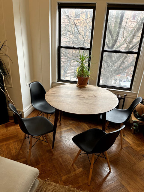 Set Of 4 Modern Black Dining Chairs