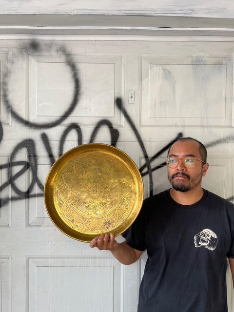 Sexy Ornamental Brass Tray, 16"