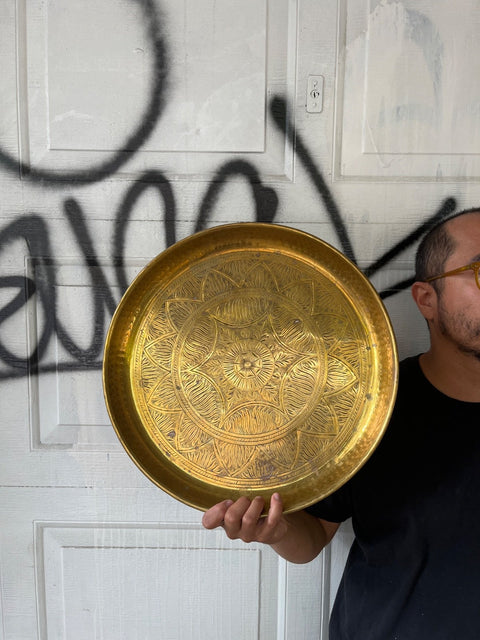 Sexy Ornamental Brass Tray, 16"