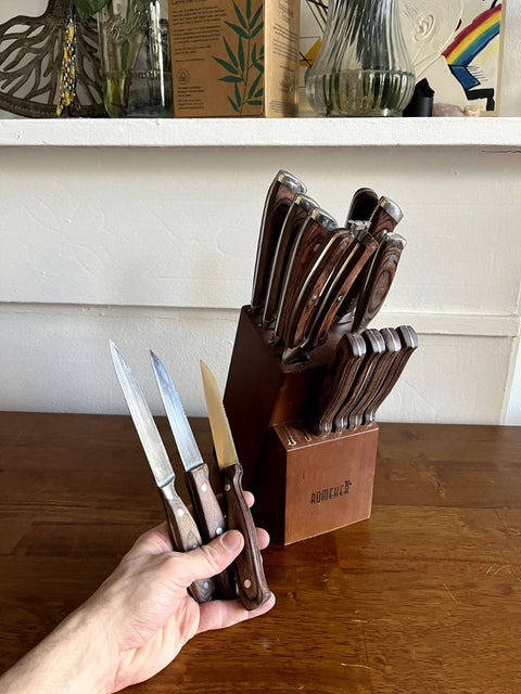 Sexy Romeker Wooden Knife Set, 14 Pieces