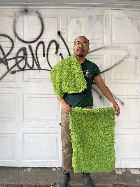 Shaggy Green Pillow Covers