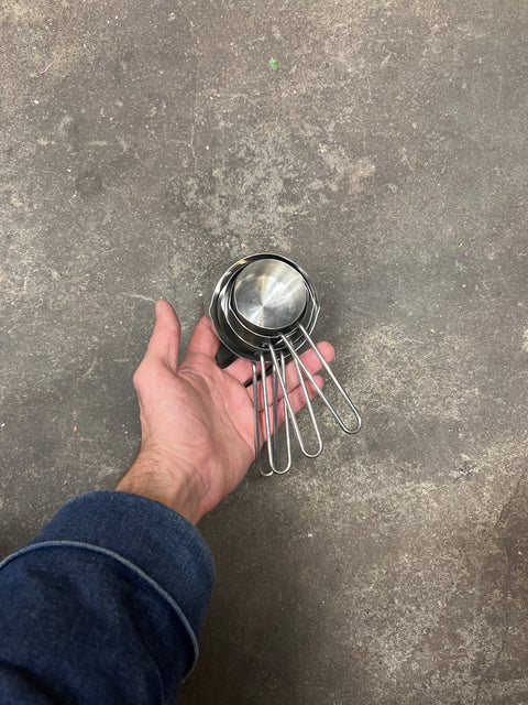 Shiny Stainless Steel Measuring Cups