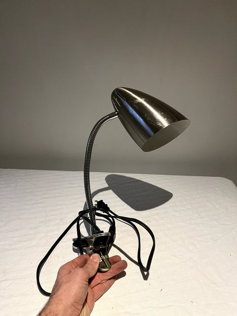Silver Adjustable Clip Desk Lamp