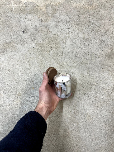 Silver And White Holiday Scented Candle