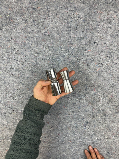 Silver Cocktail Jigger Duo