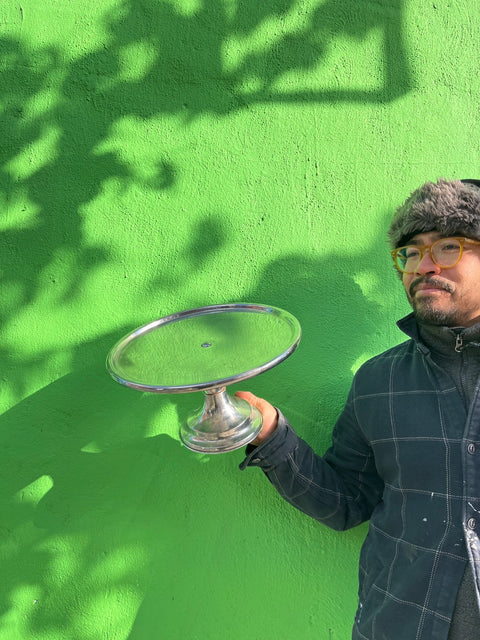 Silver Rotating Cake Stand