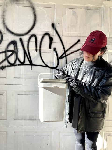 Simple White Kitchen Trashcan