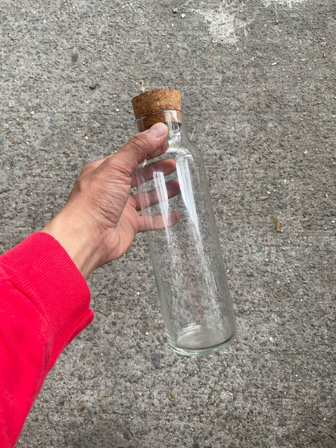 Single Glass Bottle with Cork Lid