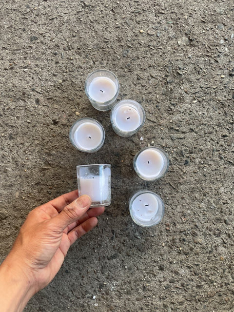 Six Glass Votive Candles