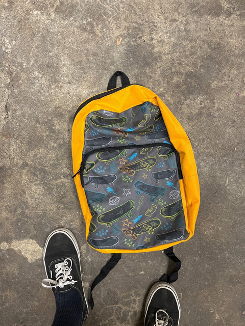 Skateboard Patterned Backpack