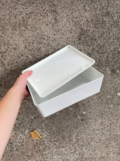 Sleek White Storage Box