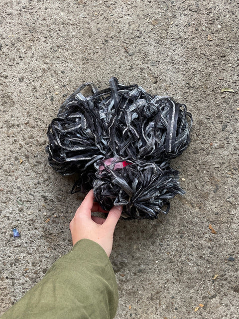 Sparkly Black Ribbon Yarn