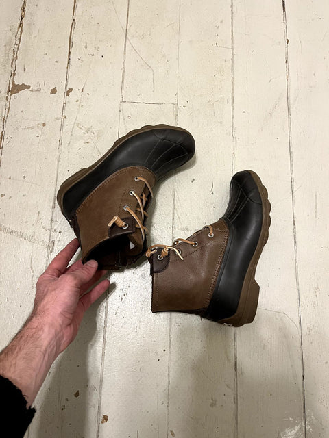 Sperry Brown Duck Ankle Boots, Size US 8W or EU 39