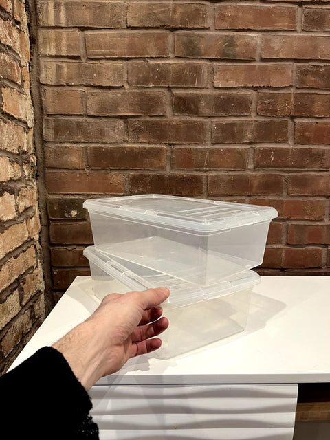 Stackable Clear Storage Bins, 8x13"