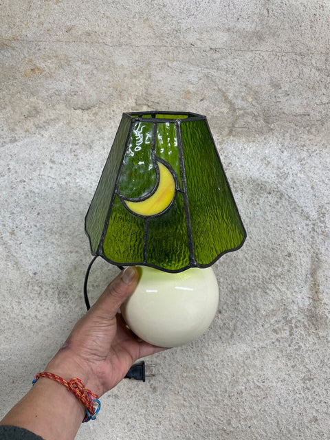Stained Glass LED Moon Lamp