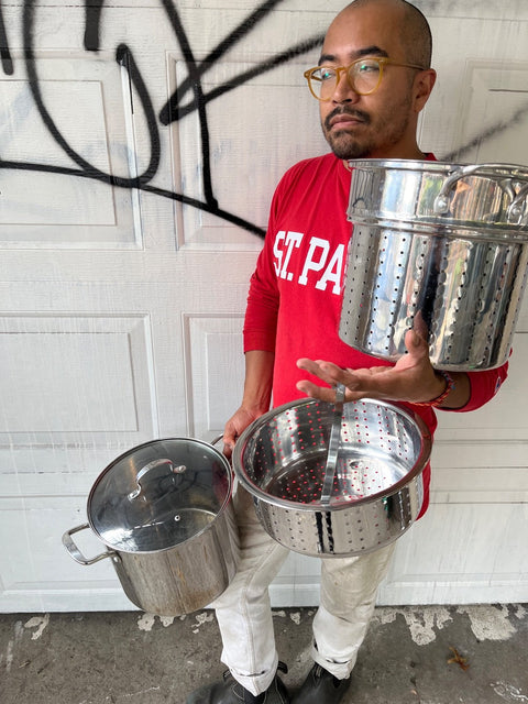 Stainless Steel Pots And Colanders
