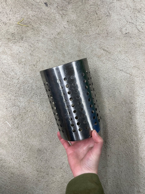 A Long Stainless Steel Utensil Holder