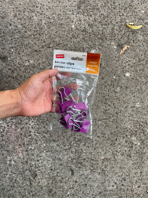 Staples Purple Binder Clips