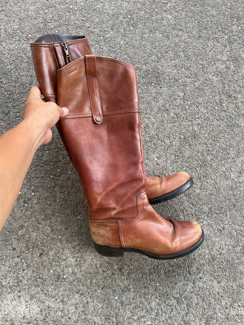Stonefly Brown Leather Riding Boots, Sz 40
