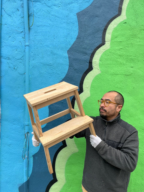 Sturdy Wooden Step Stool, H20"