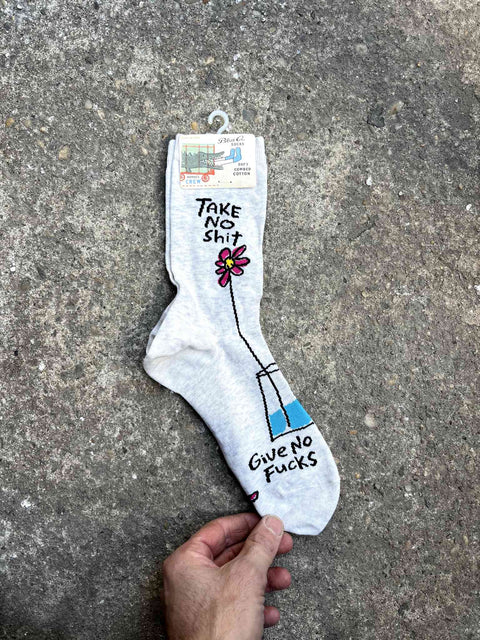 Take No Shit Give No Fucks Socks, Size US 5-10W