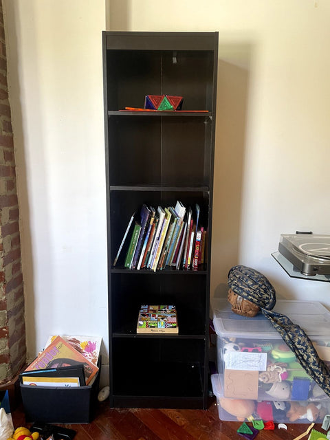 Tallass Black Bookcase, 70x12x19"