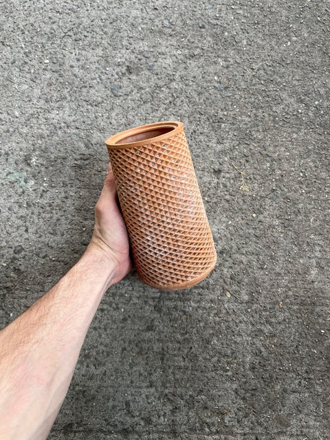 Textured Ceramic Cylinder Vase