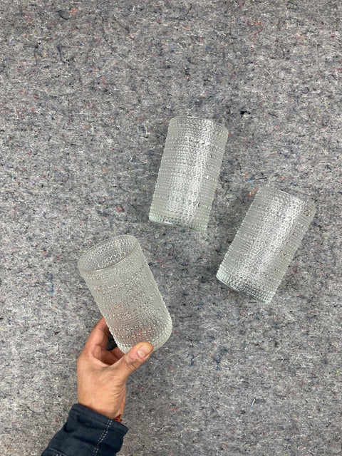 Textured Clear Drinking Glasses Set