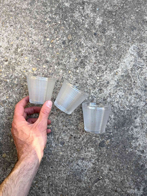 Textured Glass Tea Candles Holders