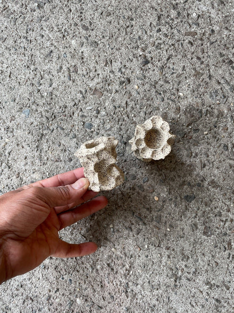 Textured Rock Candle Holders Vases