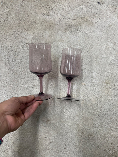 Thin-rimmed Purple Wine Glasses