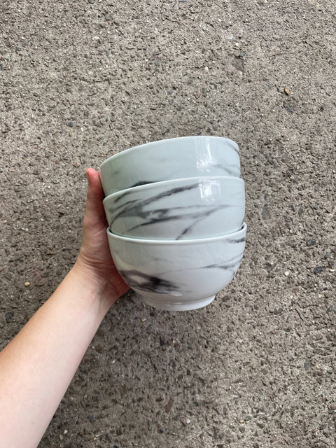 Three Marble Soup Bowls