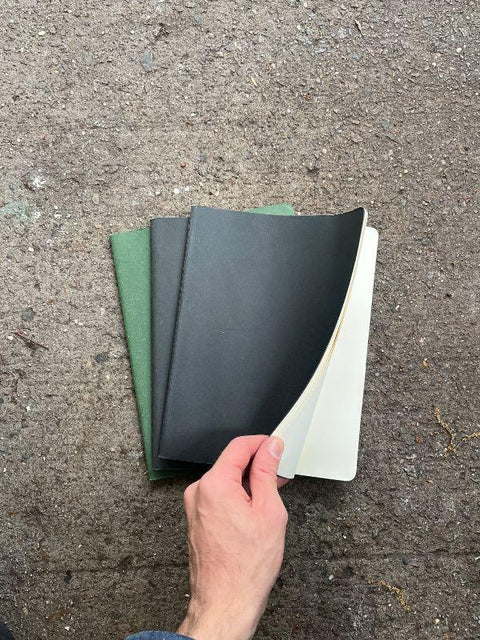 Three White Pages Moleskine Notebooks