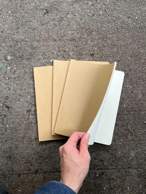 Three White Pages Moleskine Notebooks